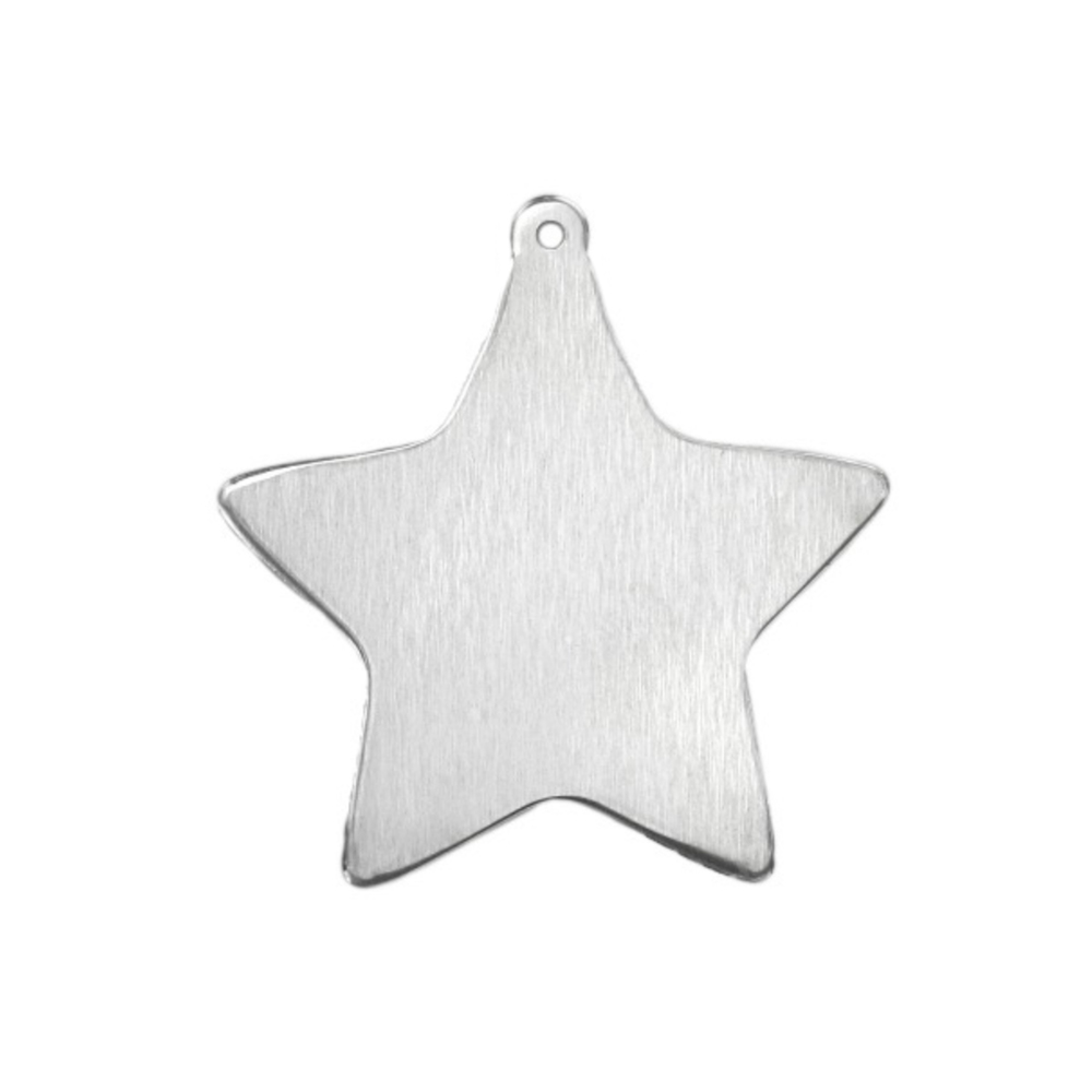 Metal Stamping Blanks Aluminum Star Ornament Blank, 33mm (1.3") x 25.4mm (1"), 14 Gauge, Pack of 2